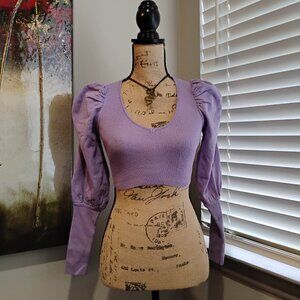 NWT Puff Sleeve Crop Sweater Skirt Set